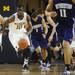 Michigan sophomore Tim Hardaway Jr. moves the ball down the court in the second half against Northwestern at Crisler Center on Wedensday. Melanie Maxwell I AnnArbor.com